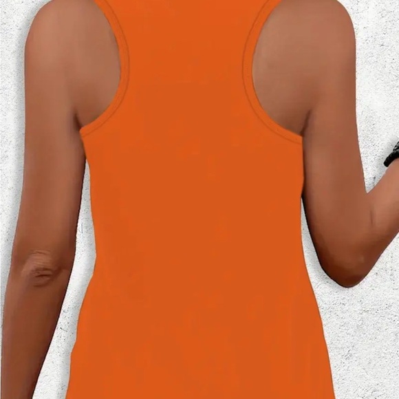Women's Orange Graphic Tank Top - Picture 2 of 3